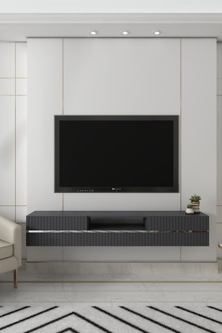 180dhdtdaç5ag Tedy Duvara Monte Pleksi Lazer Desen Kapaklı Tv Sehpası Antrasit-gümüş