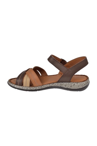 Castle Black Hakiki Deri Comfort Kadın Sandalet Cb-22382 Kahve Multi