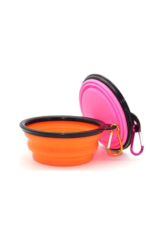 Noyiska Taşınabilir Katlanabilir Asma Aparatlı 2 Adet Silikon Mama Kabı