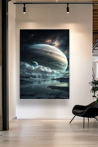 Gezegen Kanvas Tablo Ev Duvar Salon Ofis Dükkan Hediyelik Dekarasyon Süsü