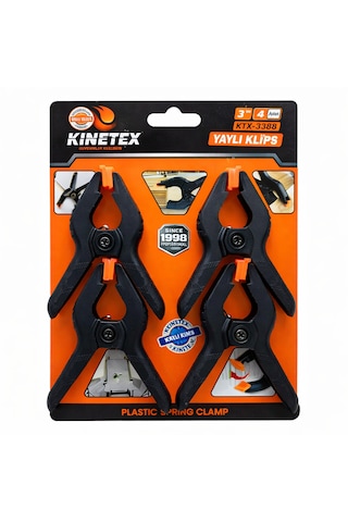 Kinetex Ktx-3388 Yaylı Klips 4 Lü Set 3 Plastik Sıkıştırma Mandalı Mandal Tip Işkence Pense Klips Kinetex Ktx-3388 Yaylı Klips 4 Lü Set 3 Plastik Sıkıştırma Mandalı Mandal Tip Işkence Pense Klips