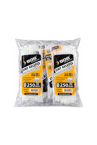 Sgs Tools Plastik Cırt Kelepçe 3.6x250mm Beyaz- 10'li Paket