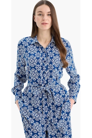 Defacto Relax Fit Desenli Viskon Uzun Kollu Tunik D9753ax25smnv30 Lacivert