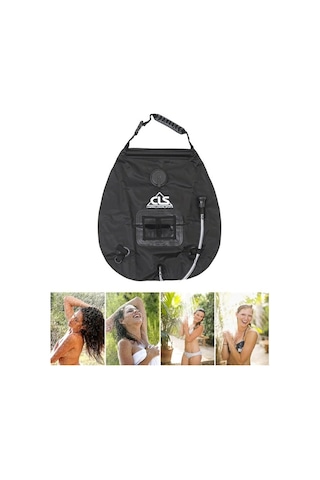 Outdoor 20l Taşınabilir Kampçılık Solar Duş Çantası Siyah