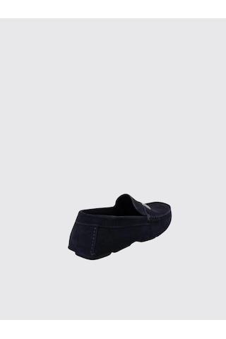 Dolce & Gabbana Blue Suede Moccasins With Metalic Dg Lacivert