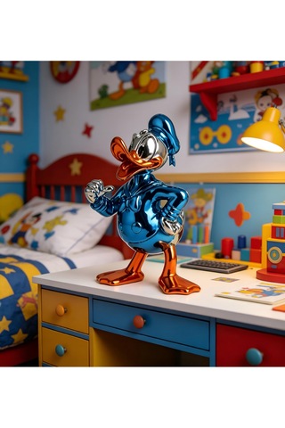 Dekoratif Duck Heykelcik Mavi 290mm 250mm 410mm