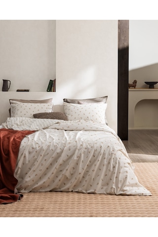 Madame Coco Veronique Tek Kişilik %100 Pamuk Ranforce Baskılı Nevresim Takımı - Bej/haki 8684427295823 Çok Renkli