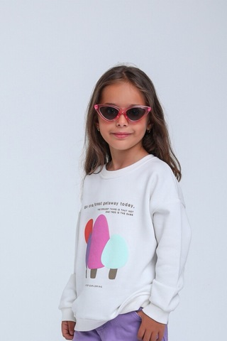Xo Kids Kız Çocuk Sweatshirt 1-4 Yaş 1747 Beyaz