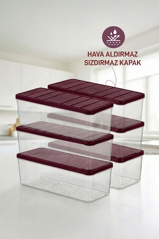 Selka Home 6 Adet 2 Lt. Nora Organizer Buzdolabı Buzluk Düzenleyici Saklama Kabı