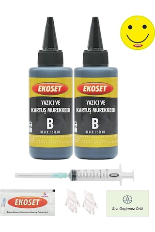 Ekoset Canon E414 E474 Uyumlu Siyah Mürekkep 200 ML