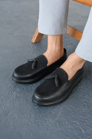 Roof Atelier Erkek Siyah Püsküllü Loafer Ayakkabı - 002 - Cst Loafer Pelle Siyah