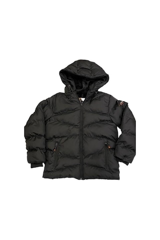 Erkek Çocuk Kapüşonlu Şişme Mont-11053 Siyah