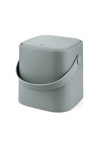 Tutma Saplı İç Kovalı Tezgah Üst Mutfak ve Banyo Çöp Kovası 4 Lt - Gri