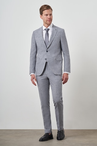 Morven Erkek Mavi Tend Keten Slim Fit Sivri Yaka Takım Elbise 25ys001003300 Mavi