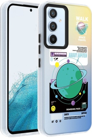 Samsung Uyumlu Galaxy A14 Kılıf Desenli Zore Dragon Sert Kapak Gezegen