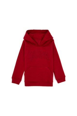 U.S. Polo Assn. Kız Çocuk Koyu Frambuaz Kapüşonlu Şardonlu Basic Sweatshirt 50314311-VR104