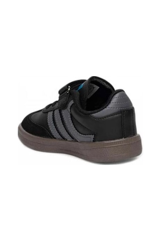 Çocuk Günlük Cırtlı Lastikli Sneaker Spor Ayakkabı Okul Ayakkabısı Siyah-füme