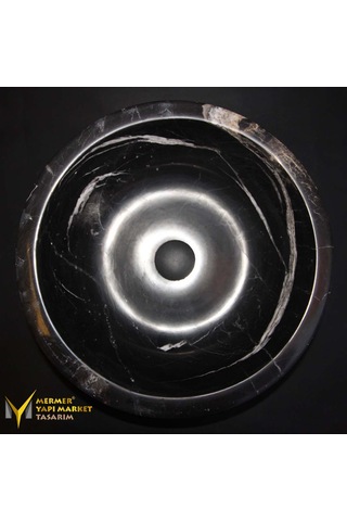 Toros Siyah Mermer Yuvarlak Lavabo