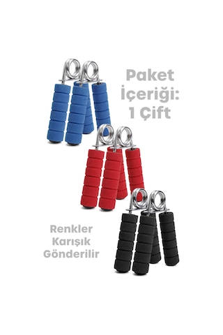Telvesse 2 Adet Çelik El Yayı Sünger Kollu 15 Kg Bilek Ön Kol Parmak Güçlendirici Alet Fitness Egzersiz Siyah - Kırmızı