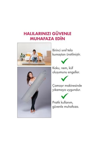 Halı Hurcu, Halı Saklama Kılıfı, Halı Organizeri Gri, Yolluk Hurcu Açık Indigo