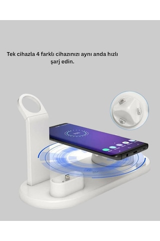 Modern Tasarımlı Çok Fonksiyonlu Kablosuz Şarj Standı 87287299