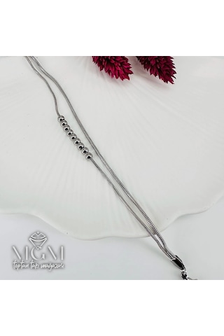 Mepa Rodyum Çelik Bileklikler 17+5 Cm Uzatma Payı - Kbl0119 Najmaddin Altın