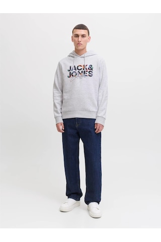Jack & Jones Jack&jones Jjgeplas Sweat Hood Ln Sweatshırt Gri