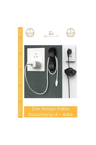 Kabloaparatı Mutfak Çok Amaçlı Kablo Toplayıcı Aparat Kahve Siyah Sarma Düzenleyici - 4 -adet