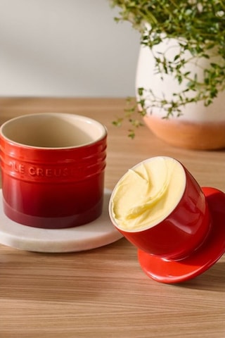 Le Creuset Seramik Lüks Tasarım Tereyağı Kabı Saklama Kapları Kırmızı