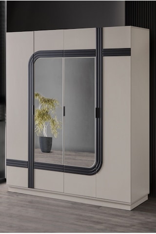 Bali Genç Odası Takımı - 4 Kapaklı Dolap, Çalışma Masası, Şifonyer, Komodin Çok Renkli