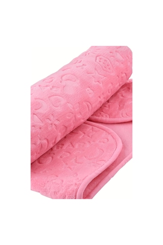 Yumuşak Kalın Pembe Bebek Battaniyesi, Kabartma Desenli Peluş Büyük Boy 100 x 120 CM Pembe
