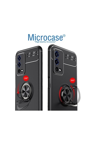 Microcase Oppo A55 Focus Serisi Yüzüklü Kilif - Siyah 536339400