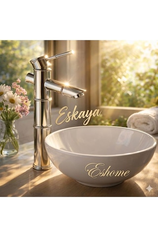 Krom Lavabo Bataryası Çanak Lavabo Uyumlu Pirinç Gövde Modern Lüks Banyo Musluğu Diğer