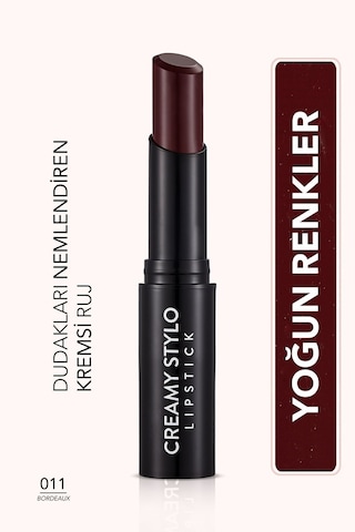 Flormar Yarı Parlak Stick Ruj- Creamy Stylo Lipstick -011 Bordeaux- 8682536013710