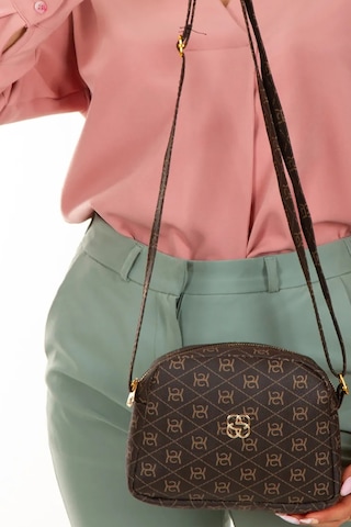 Bizoon Np286 Kadın, Desenli Çapraz Askılı Omuz Çantası 20x15x6 Cm Kahve Kahverengi