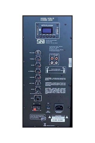 Spekon Baretone Mob-15 El + El 15" Usb-bt Taşınabilir Seyyar Şarjlı Ses Sistemi