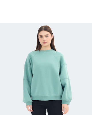 Slazenger VIA Kadın Oversıze Yeşil Sweatshirt