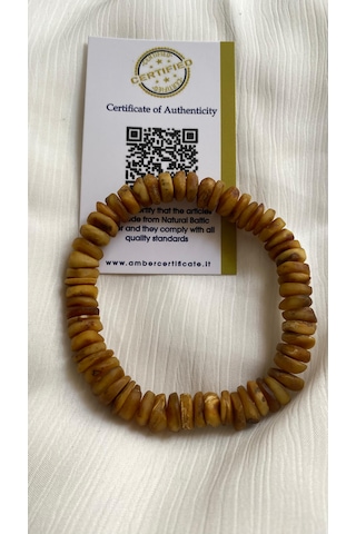 Damla Kehribar Yetişkin Bileklik Sarı