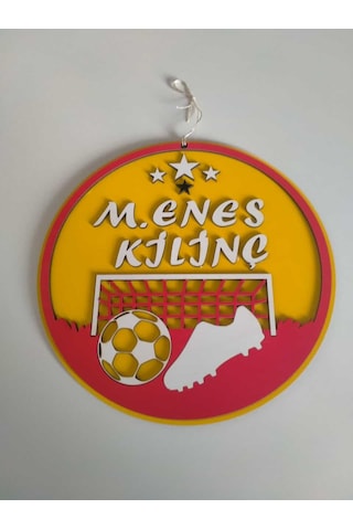 Duvar Kapı Süsü İsim Yazılı Sarı - Kırmızı