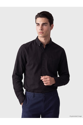 Lcwaıkıkı Classic Kahverengi Standart Kalıp Poplin Erkek Gömlek