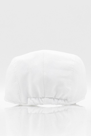 Külah Erkek Düz Pamuklu Beyaz Flat Cap Kasket