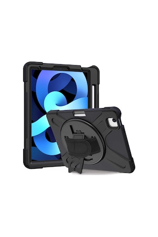 İpad Air 11 2025 M3 A3266-a3267 İle Uyumlu Yüksek Korumalı Askı Kayışlı Tablet Silikon Kılıf Tablet Kılıfı