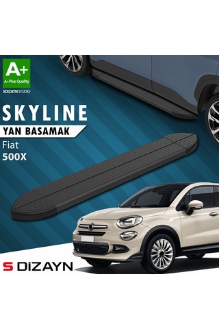 S-dizayn Fiat 500x Skyline Siyah Yan Basamak 173 Cm 2014 Üzeri A+ Kalite