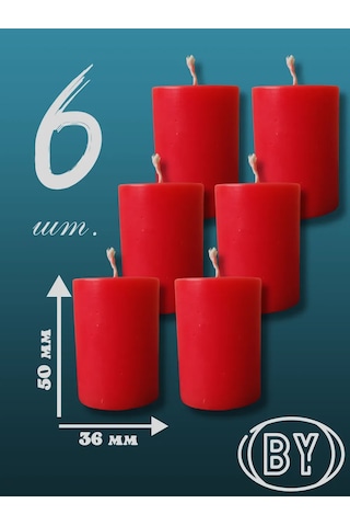 Kandlefo Çay Mumu Seti. Kırmızı. 6 Adet 330969504 Kirmızı