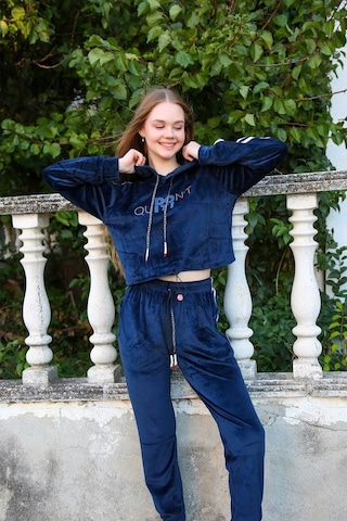 Akbeniz Kadın Kadife Kapşonlu Eşofman Takım 9059