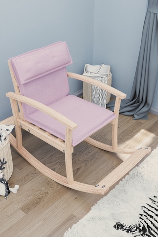 Mobildecoaş Mobildeco Pinokyo Ahşap Çocuk Sallanan Sandalye Koltuğu Pembe (Do Pembe