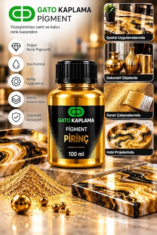 Gato Kaplama Solvent Bazlı Transparan Sıvı Pigment Boya 100 Ml Pirinç Renk Renklendirici
