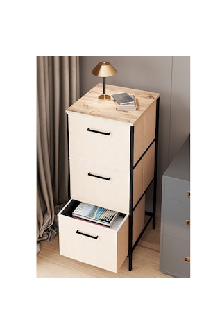 3 Çekmeceli Çok Amaçlı Dolap Büyük Boy Komodin Sehpa Çam 1619