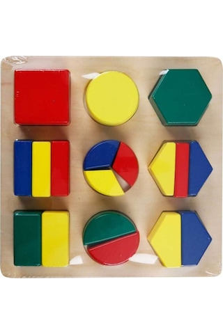 Wood Ahşap Parça Bütünleme Geometrik Şekiller Oyunu