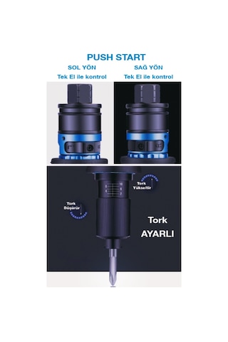 6mm. 1700 Rpm Shut-off Düz Havalı Tornavida